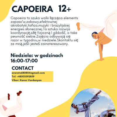 Capoeira dla młodzieży 12+ na Wilanowie