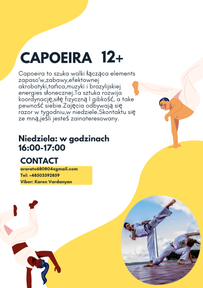 Capoeira dla młodzieży 12+ na Wilanowie